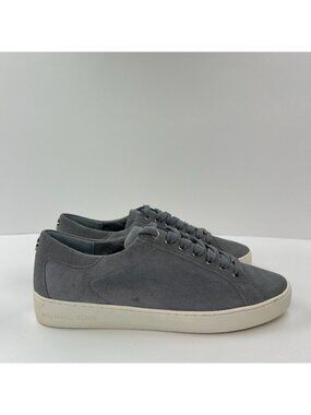 Michael Kors Keaton Suede Low Top Sneakers Womens 10 Lace Up Comfort Casual Gray